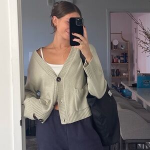 Cute green cardigan sweater